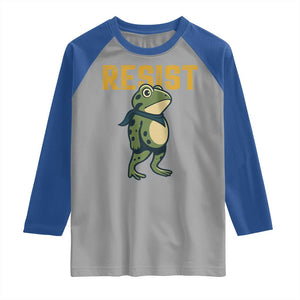 Resist Frog Protest Raglan Shirt Free Portland Political Satire TS02 Sport Gray Royal Print Your Wear