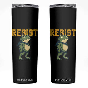 Resist Frog Protest Skinny Tumbler Free Portland Political Satire TS02 Black Print Your Wear