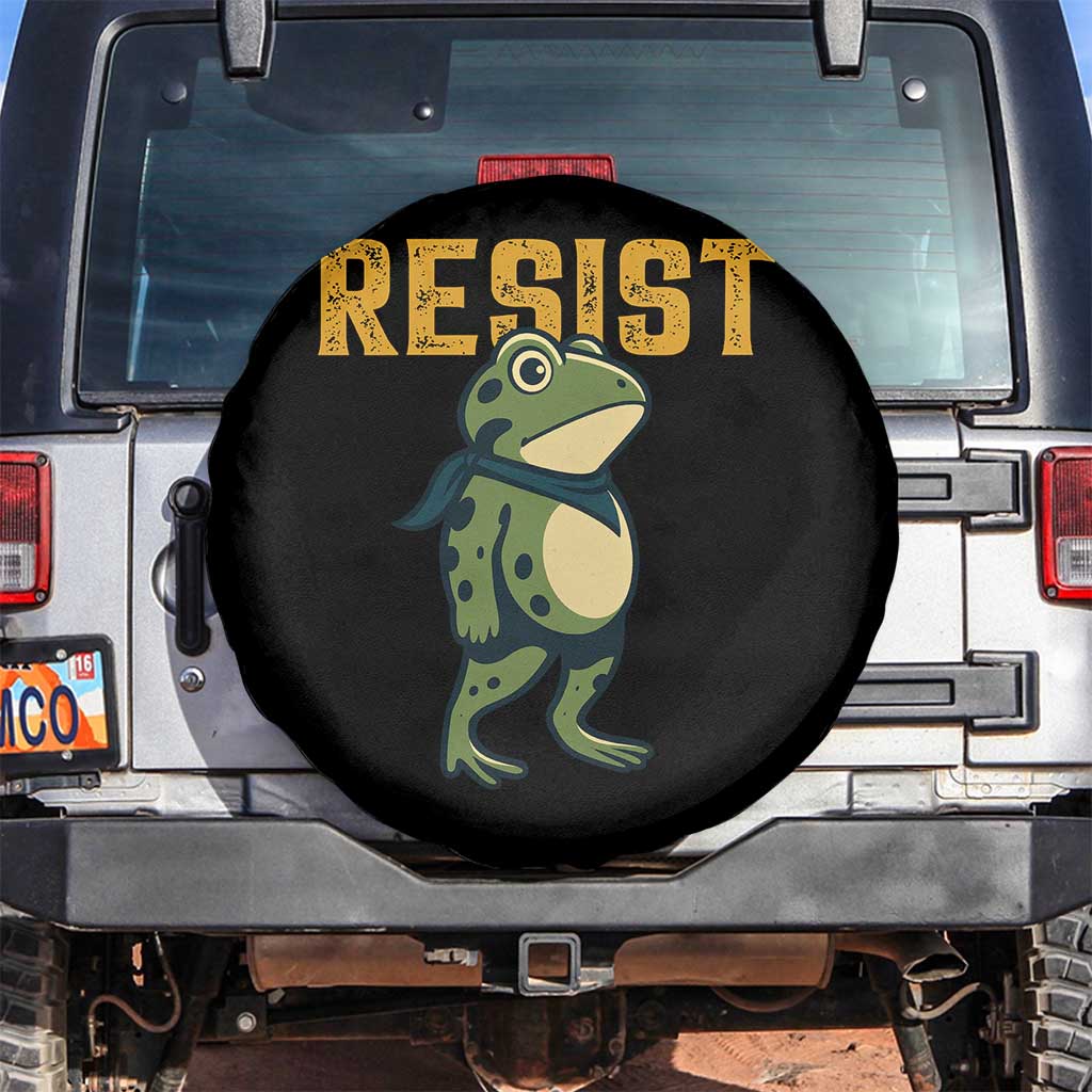 Resist Frog Protest Spare Tire Cover Free Portland Political Satire TS02 No hole Black Print Your Wear