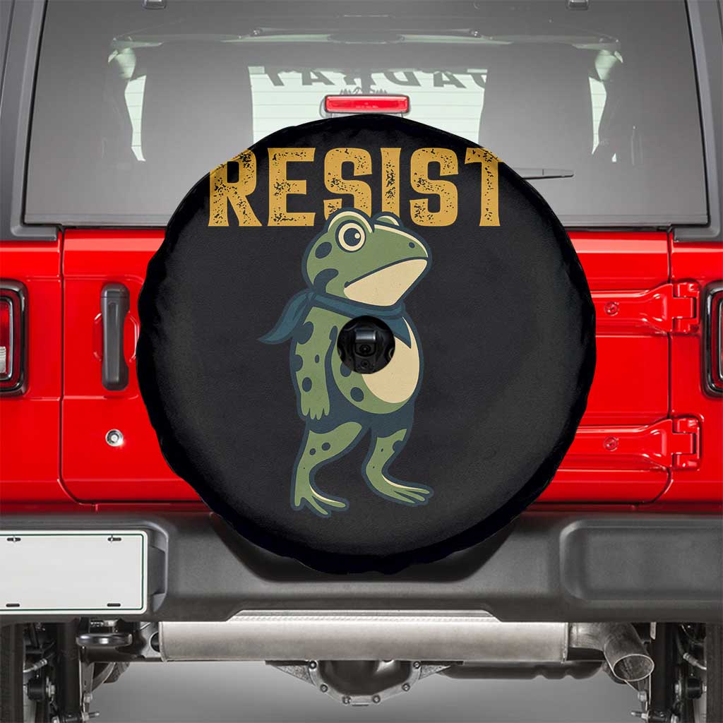 Resist Frog Protest Spare Tire Cover Free Portland Political Satire TS02 Black Print Your Wear
