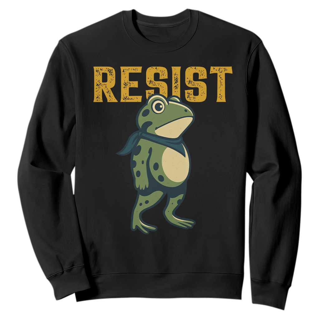 Resist Frog Protest Sweatshirt Free Portland Political Satire TS02 Black Print Your Wear