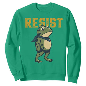 Resist Frog Protest Sweatshirt Free Portland Political Satire TS02 Irish Green Print Your Wear