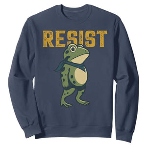 Resist Frog Protest Sweatshirt Free Portland Political Satire TS02 Navy Print Your Wear