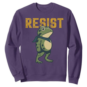 Resist Frog Protest Sweatshirt Free Portland Political Satire TS02 Purple Print Your Wear