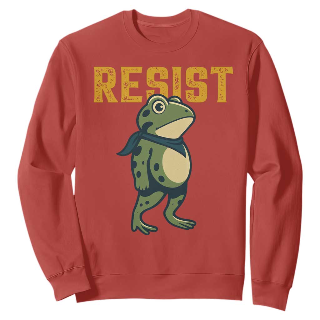 Resist Frog Protest Sweatshirt Free Portland Political Satire TS02 Red Print Your Wear
