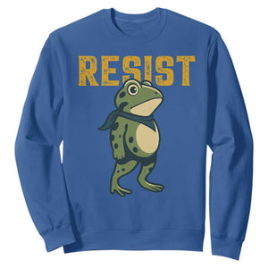 Resist Frog Protest Sweatshirt Free Portland Political Satire TS02 Royal Blue Print Your Wear