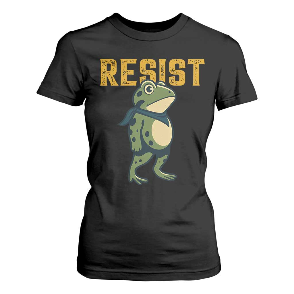Resist Frog Protest T Shirt For Women Free Portland Political Satire TS02 Black Print Your Wear