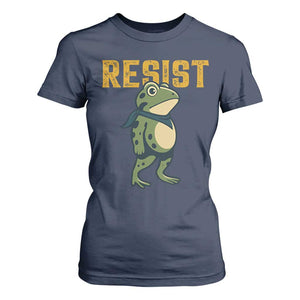 Resist Frog Protest T Shirt For Women Free Portland Political Satire TS02 Navy Print Your Wear