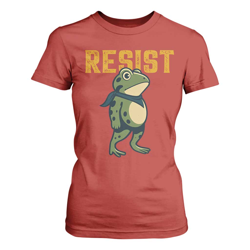 Resist Frog Protest T Shirt For Women Free Portland Political Satire TS02 Red Print Your Wear