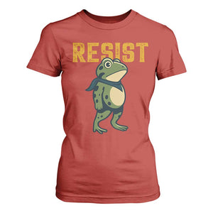 Resist Frog Protest T Shirt For Women Free Portland Political Satire TS02 Red Print Your Wear