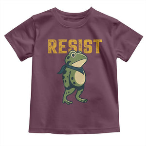 Resist Frog Protest Toddler T Shirt Free Portland Political Satire TS02 Maroon Print Your Wear