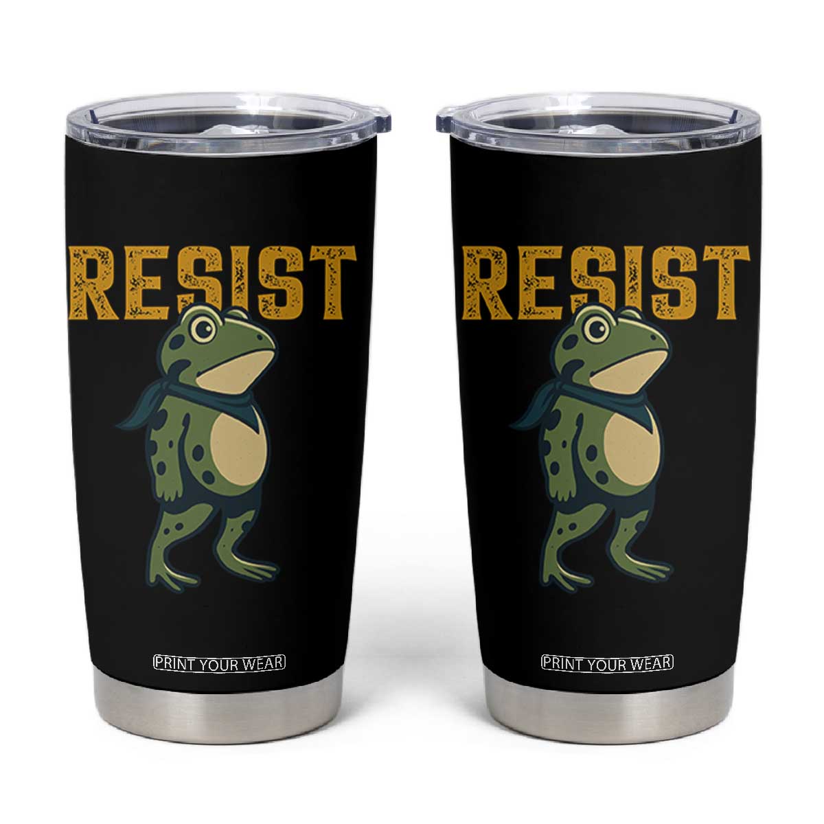Resist Frog Protest Tumbler Cup Free Portland Political Satire TS02 Black Print Your Wear