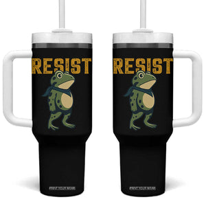 Resist Frog Protest Tumbler With Handle Free Portland Political Satire TS02 One Size: 40 oz Black Print Your Wear