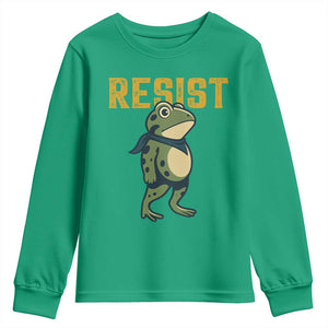 Resist Frog Protest Youth Sweatshirt Free Portland Political Satire TS02 Irish Green Print Your Wear