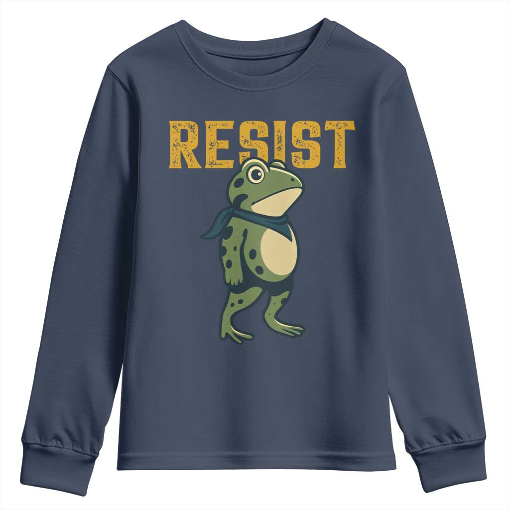 Resist Frog Protest Youth Sweatshirt Free Portland Political Satire TS02 Navy Print Your Wear