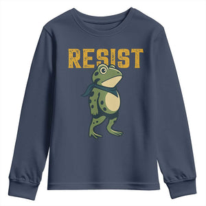 Resist Frog Protest Youth Sweatshirt Free Portland Political Satire TS02 Navy Print Your Wear