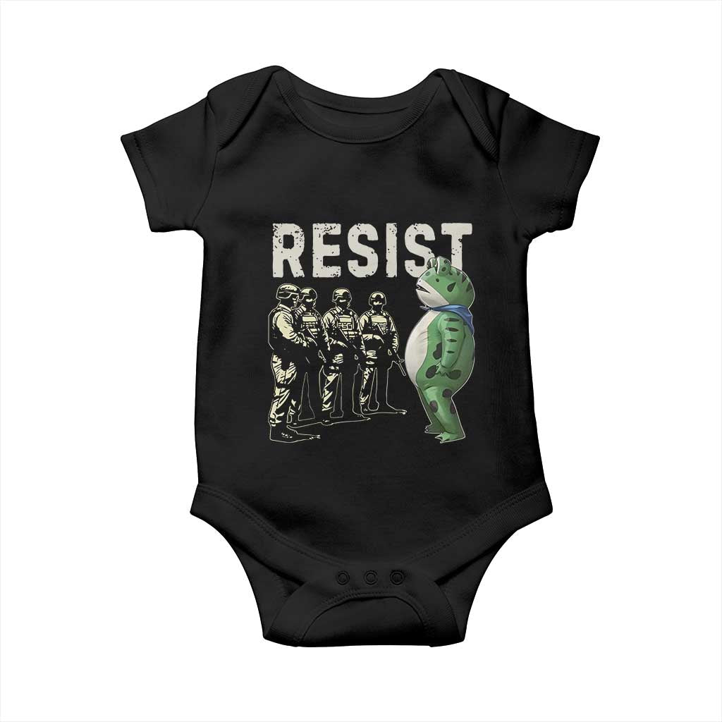 Resist Frog Baby Onesie Inflatable Animal Protest Free Portland TS02 Black Print Your Wear