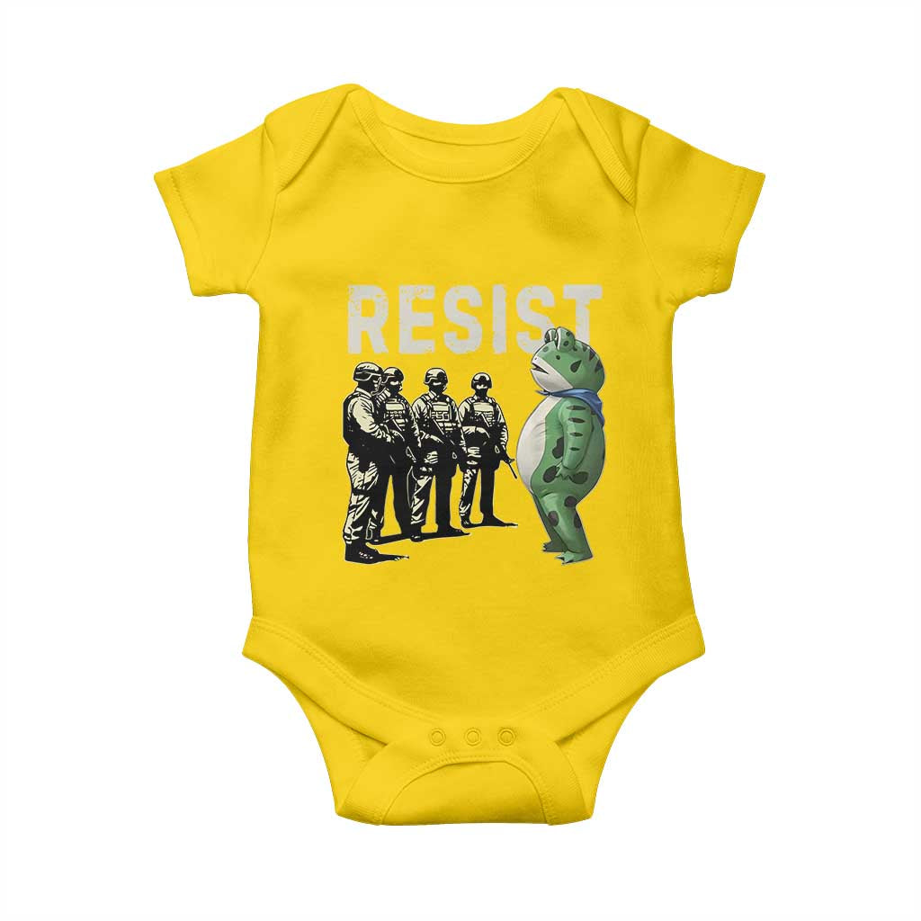 Resist Frog Baby Onesie Inflatable Animal Protest Free Portland TS02 Daisy Print Your Wear