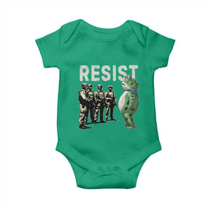 Resist Frog Baby Onesie Inflatable Animal Protest Free Portland TS02 Irish Green Print Your Wear
