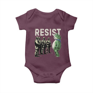 Resist Frog Baby Onesie Inflatable Animal Protest Free Portland TS02 Maroon Print Your Wear