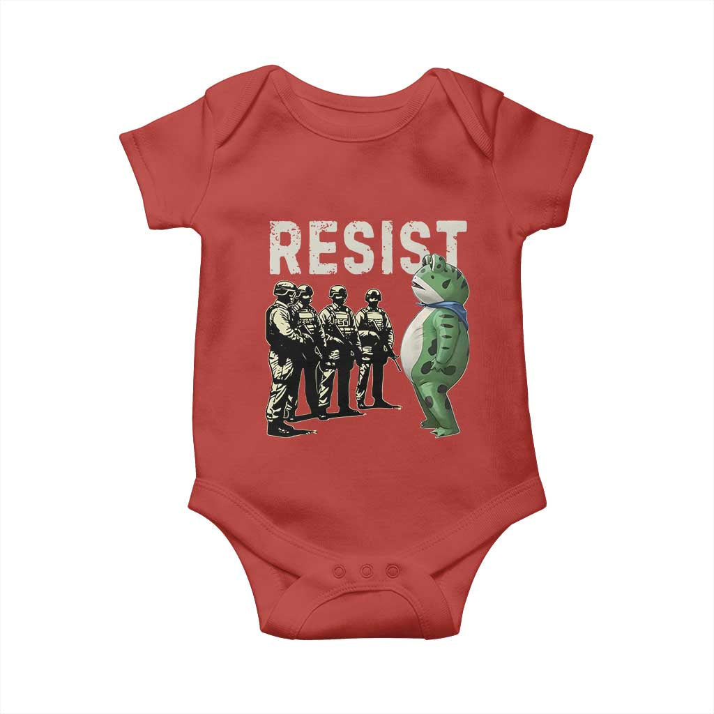 Resist Frog Baby Onesie Inflatable Animal Protest Free Portland TS02 Red Print Your Wear