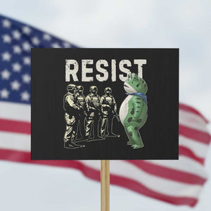 Resist Frog Protest Sign Inflatable Animal Protest Free Portland - Print Your Wear