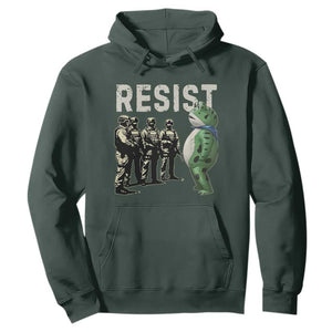 Resist Frog Hoodie Inflatable Animal Protest Free Portland TS02 Dark Forest Green Print Your Wear