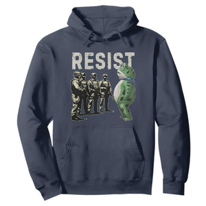 Resist Frog Hoodie Inflatable Animal Protest Free Portland TS02 Navy Print Your Wear