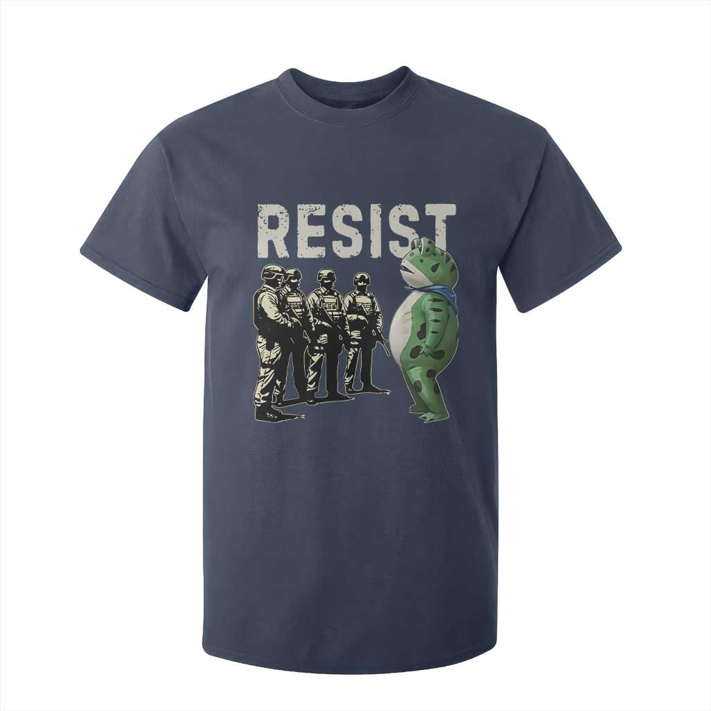 Resist Frog T Shirt For Kid Inflatable Animal Protest Free Portland TS02 Navy Print Your Wear