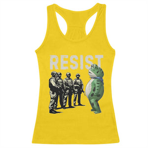 Resist Frog Racerback Tank Top Inflatable Animal Protest Free Portland TS02 Daisy Print Your Wear