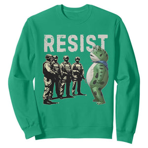 Resist Frog Sweatshirt Inflatable Animal Protest Free Portland TS02 Irish Green Print Your Wear