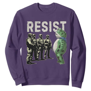 Resist Frog Sweatshirt Inflatable Animal Protest Free Portland TS02 Purple Print Your Wear