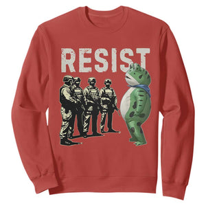 Resist Frog Sweatshirt Inflatable Animal Protest Free Portland TS02 Red Print Your Wear