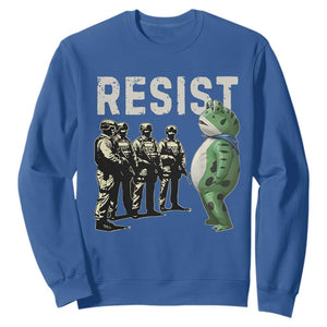 Resist Frog Sweatshirt Inflatable Animal Protest Free Portland TS02 Royal Blue Print Your Wear