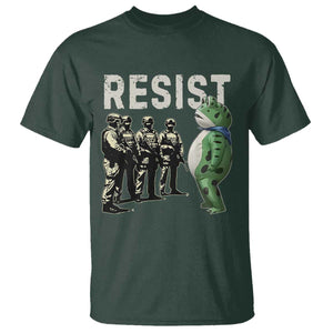 Resist Frog T Shirt Inflatable Animal Protest Free Portland TS02 Dark Forest Green Print Your Wear