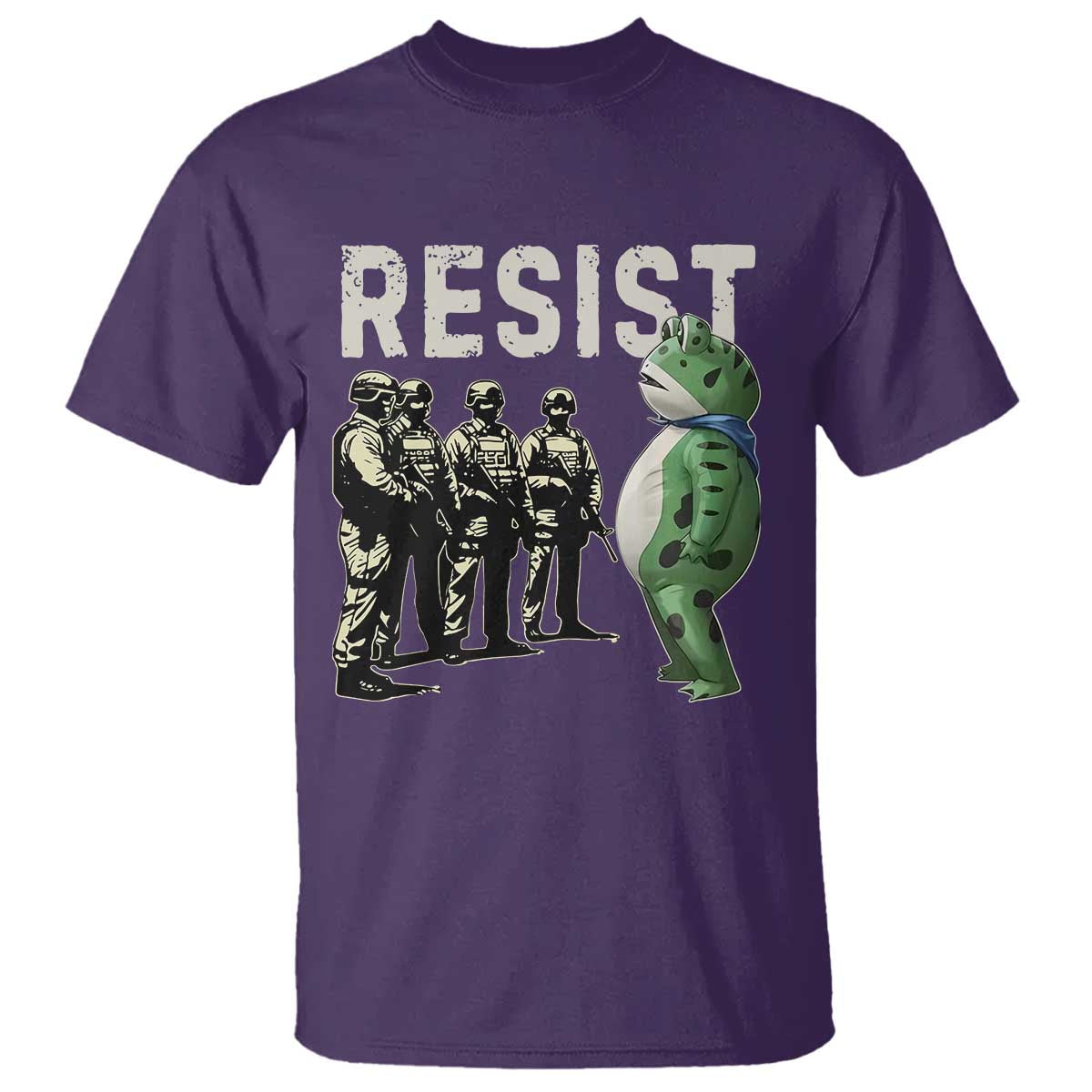Resist Frog T Shirt Inflatable Animal Protest Free Portland TS02 Purple Print Your Wear