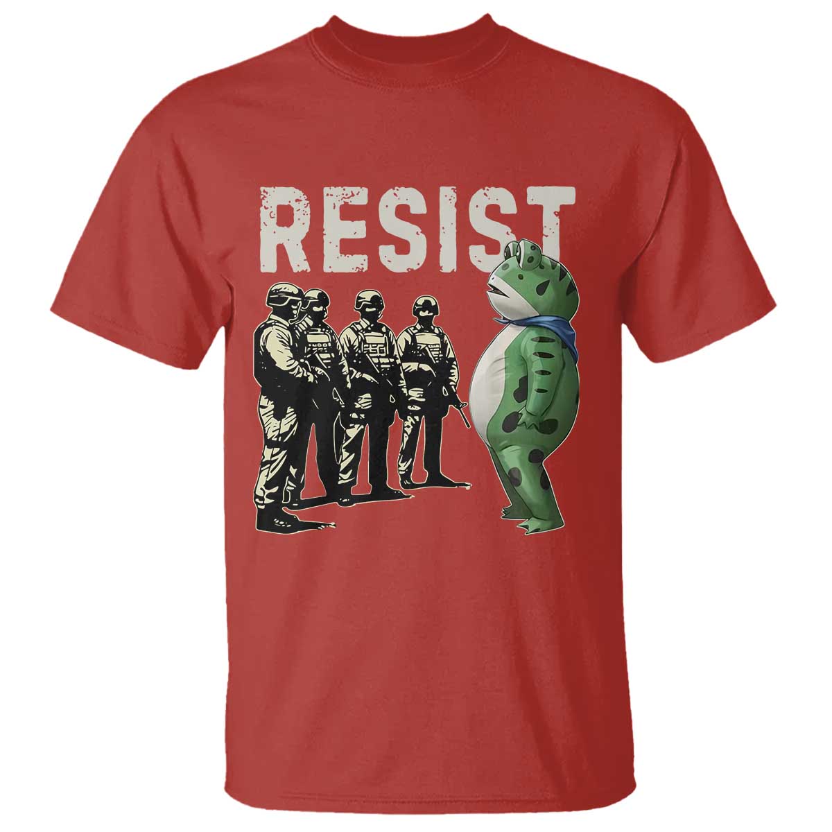 Resist Frog T Shirt Inflatable Animal Protest Free Portland TS02 Red Print Your Wear