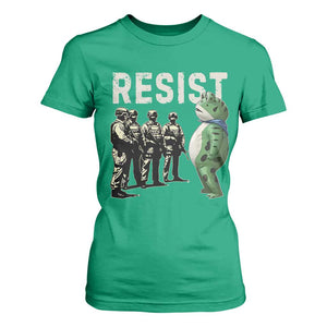 Resist Frog T Shirt For Women Inflatable Animal Protest Free Portland TS02 Irish Green Print Your Wear