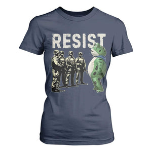 Resist Frog T Shirt For Women Inflatable Animal Protest Free Portland TS02 Navy Print Your Wear