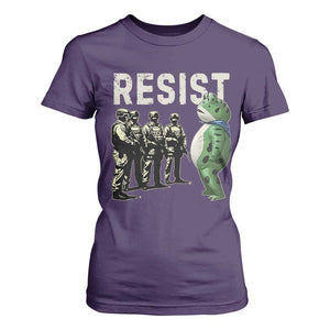 Resist Frog T Shirt For Women Inflatable Animal Protest Free Portland TS02 Purple Print Your Wear