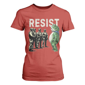 Resist Frog T Shirt For Women Inflatable Animal Protest Free Portland TS02 Red Print Your Wear