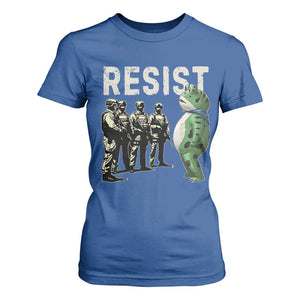 Resist Frog T Shirt For Women Inflatable Animal Protest Free Portland TS02 Royal Blue Print Your Wear