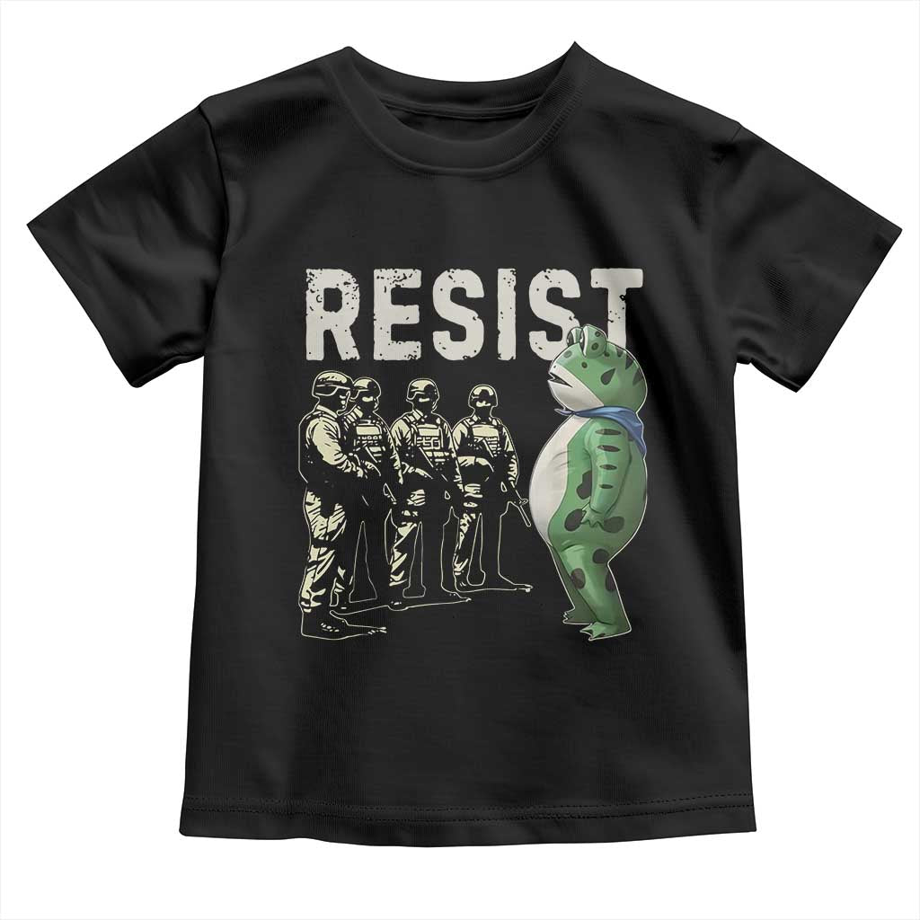 Resist Frog Toddler T Shirt Inflatable Animal Protest Free Portland TS02 Black Print Your Wear