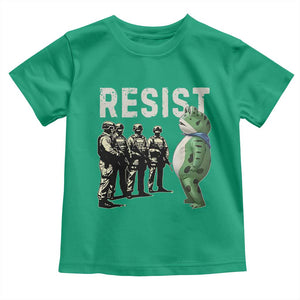 Resist Frog Toddler T Shirt Inflatable Animal Protest Free Portland TS02 Irish Green Print Your Wear
