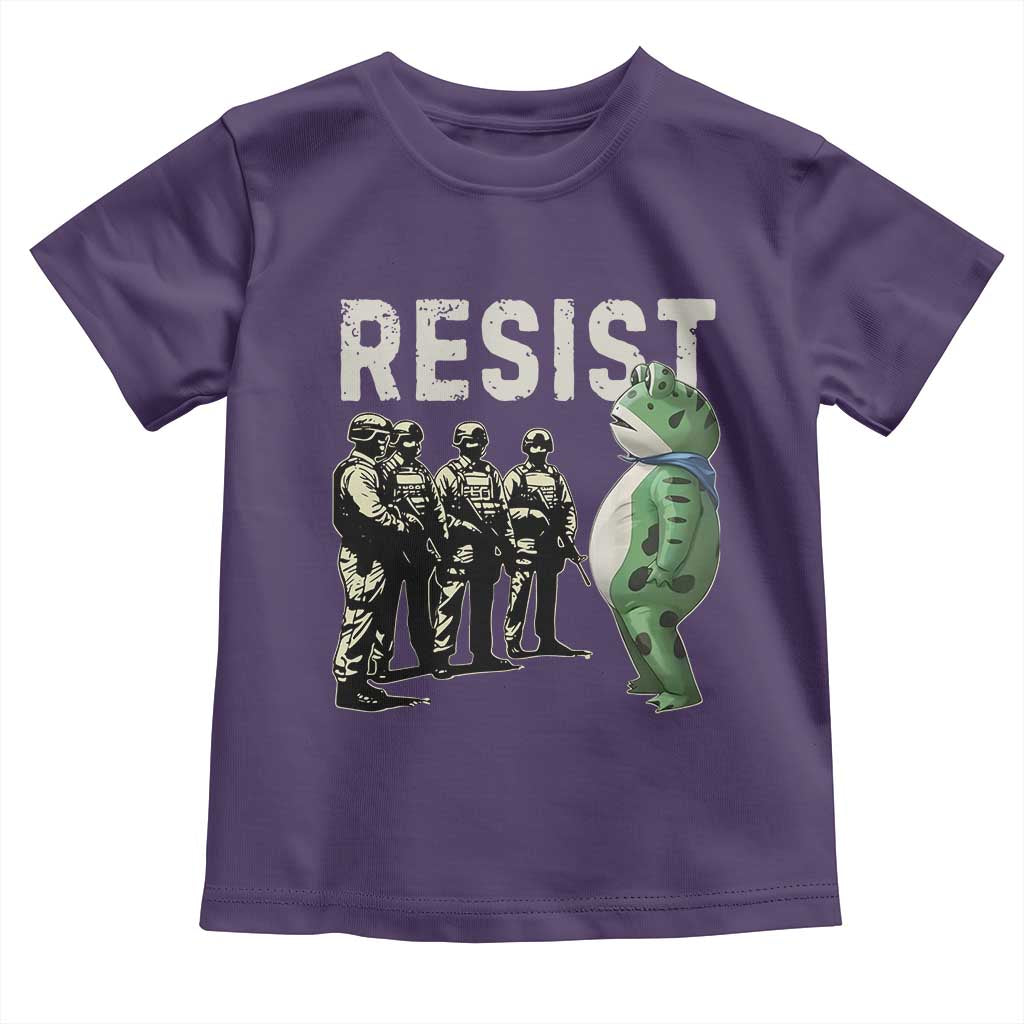 Resist Frog Toddler T Shirt Inflatable Animal Protest Free Portland TS02 Purple Print Your Wear