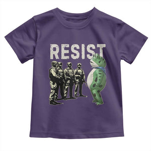 Resist Frog Toddler T Shirt Inflatable Animal Protest Free Portland TS02 Purple Print Your Wear