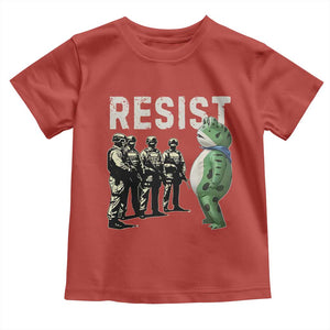 Resist Frog Toddler T Shirt Inflatable Animal Protest Free Portland TS02 Red Print Your Wear