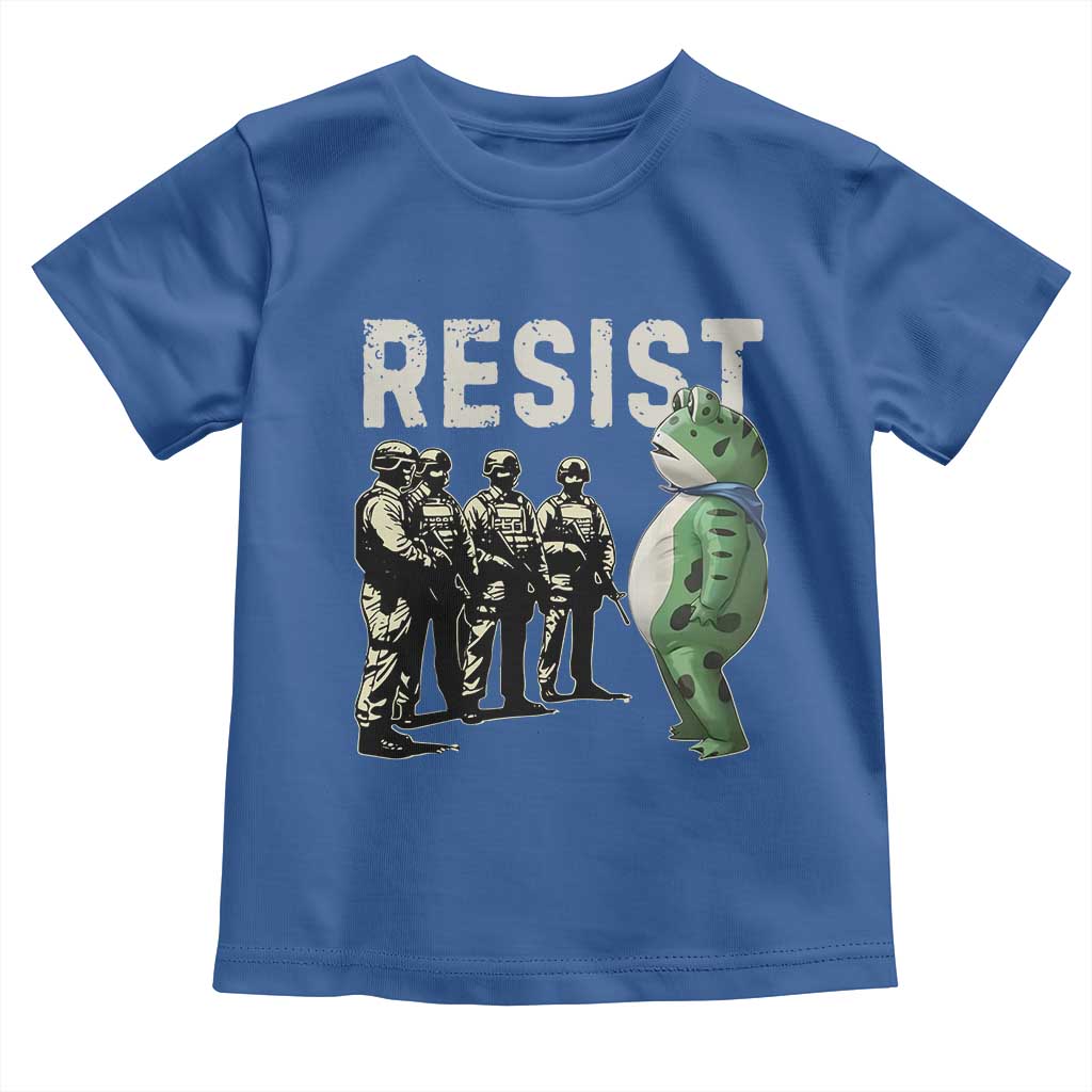 Resist Frog Toddler T Shirt Inflatable Animal Protest Free Portland TS02 Royal Blue Print Your Wear