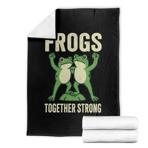 Frogs Together Strong Throw Blanket Portland Frog Protest United We Ribbit TS02 Black Print Your Wear
