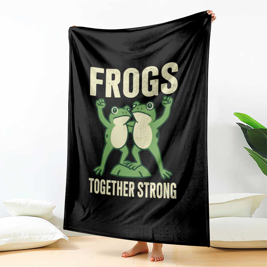 Frogs Together Strong Throw Blanket Portland Frog Protest United We Ribbit TS02 Print Your Wear